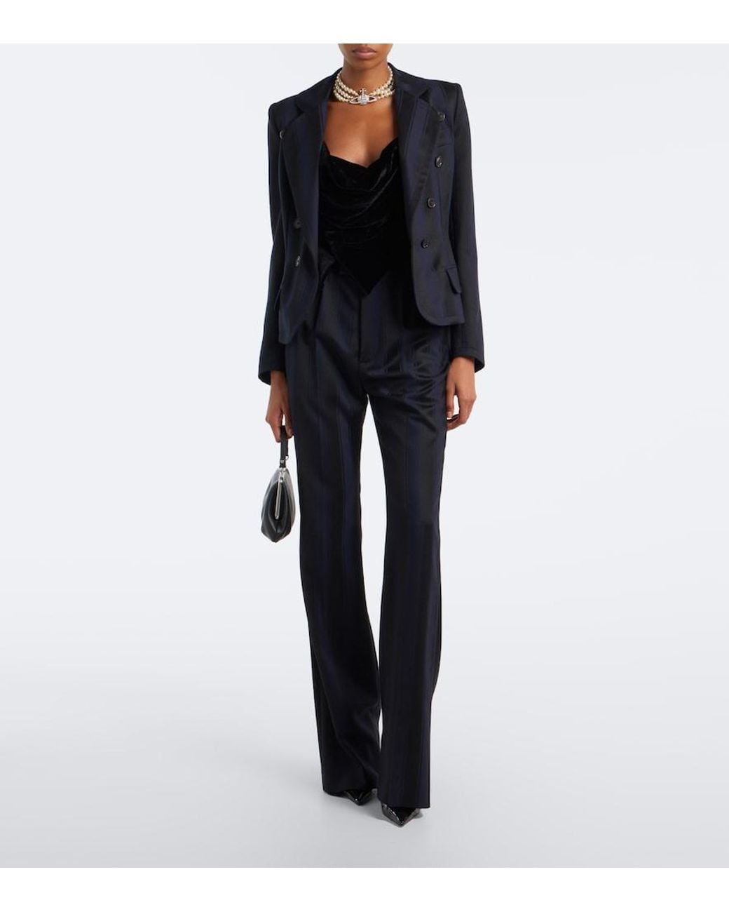 Vivienne Westwood Black Sunday Draped Velvet Bustier Top