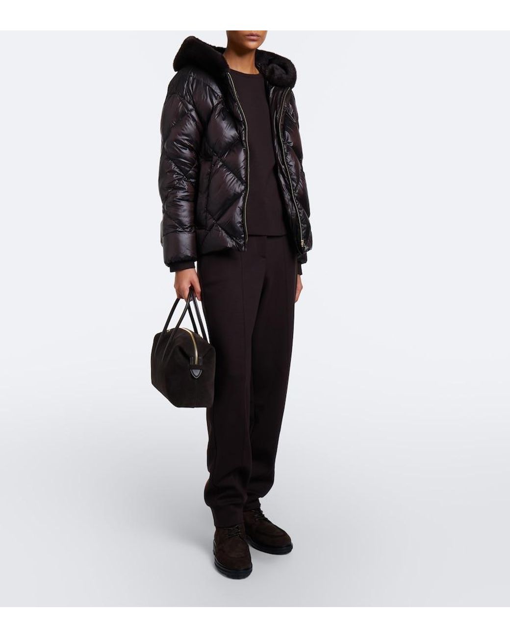 Max Mara Black The Cube Hooded Quilted Down Jacket