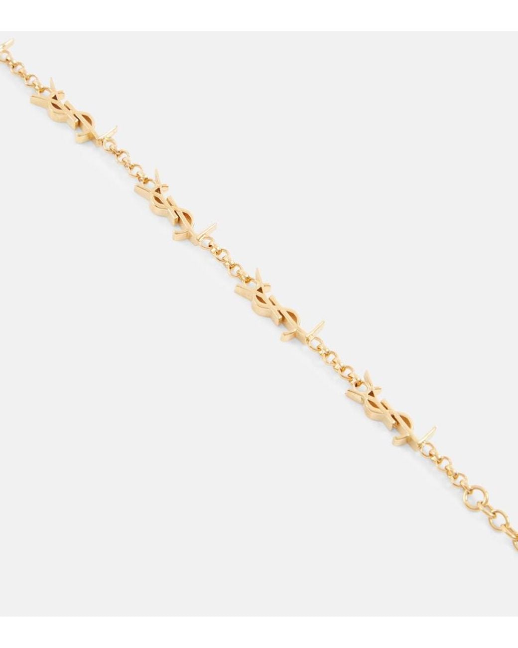 Saint Laurent Metallic Ysl Chain Bracelet