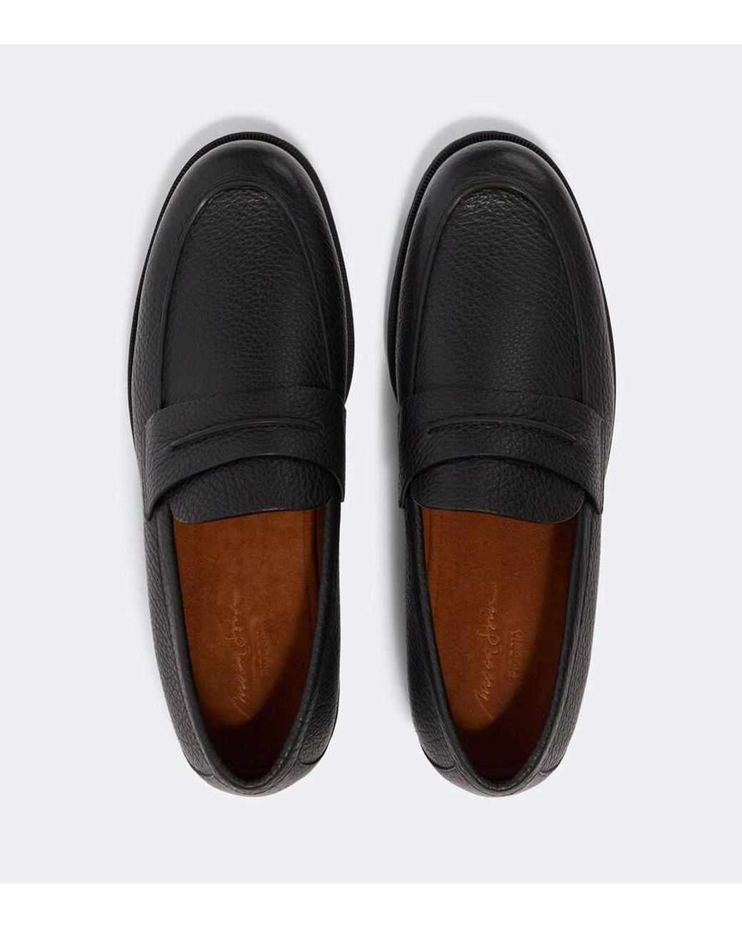 Zegna Black Pioggia Leather Loafers for men