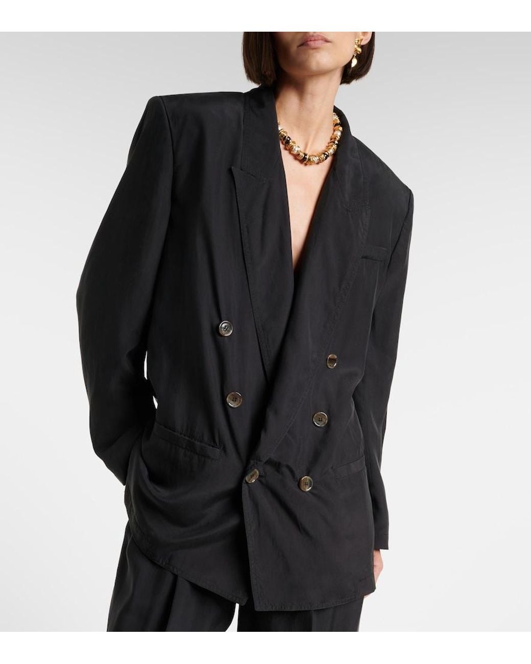 Saint Laurent Black Double-Breasted Jacket