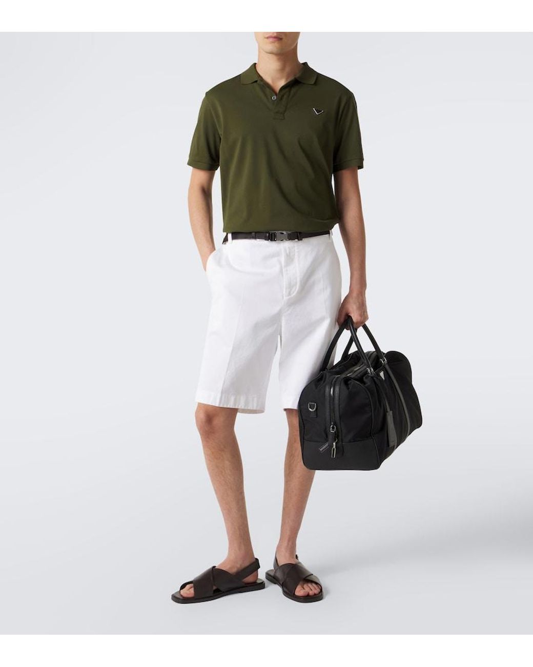 Prada Black Leather Sandals for men