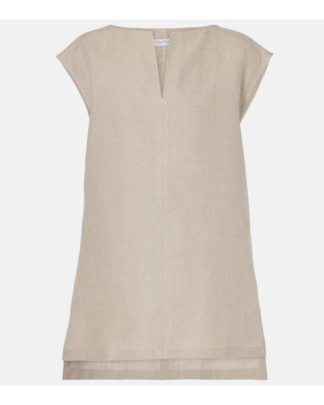 Max Mara Natural Colombo Linen Top
