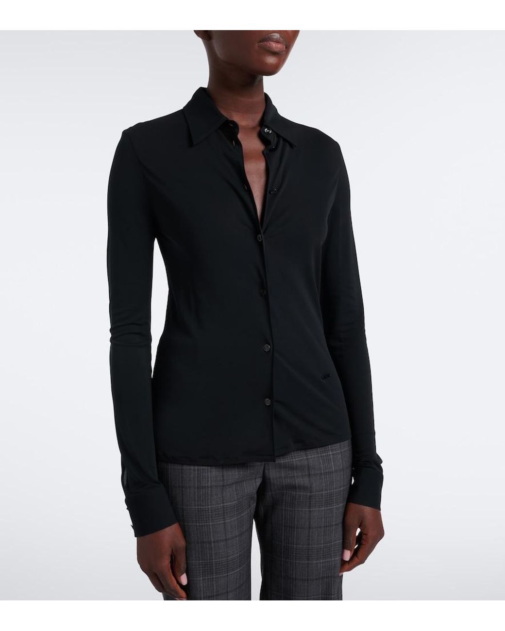 Gucci Black Crepe Jersey Shirt