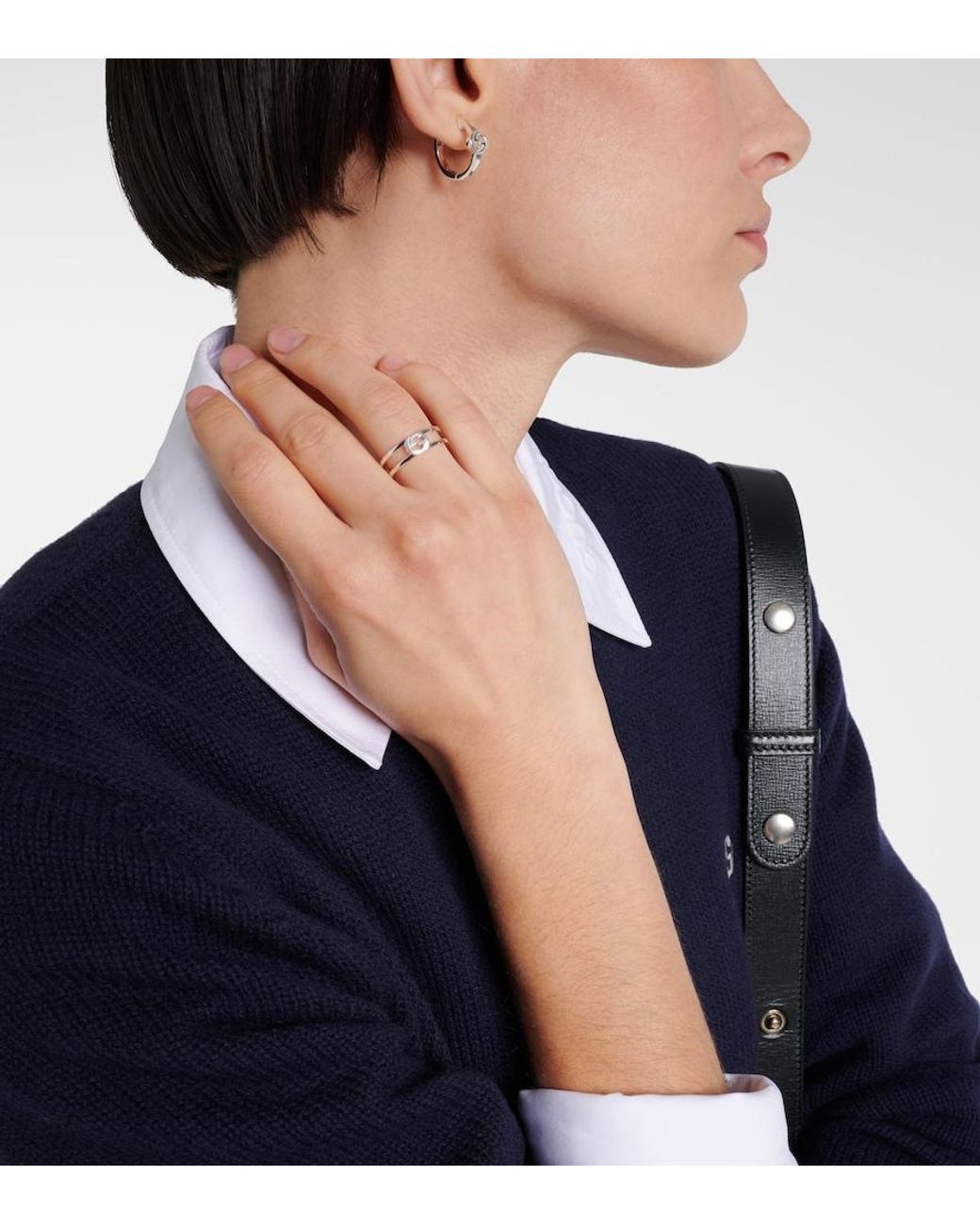Anello Interlocking G di Gucci in White