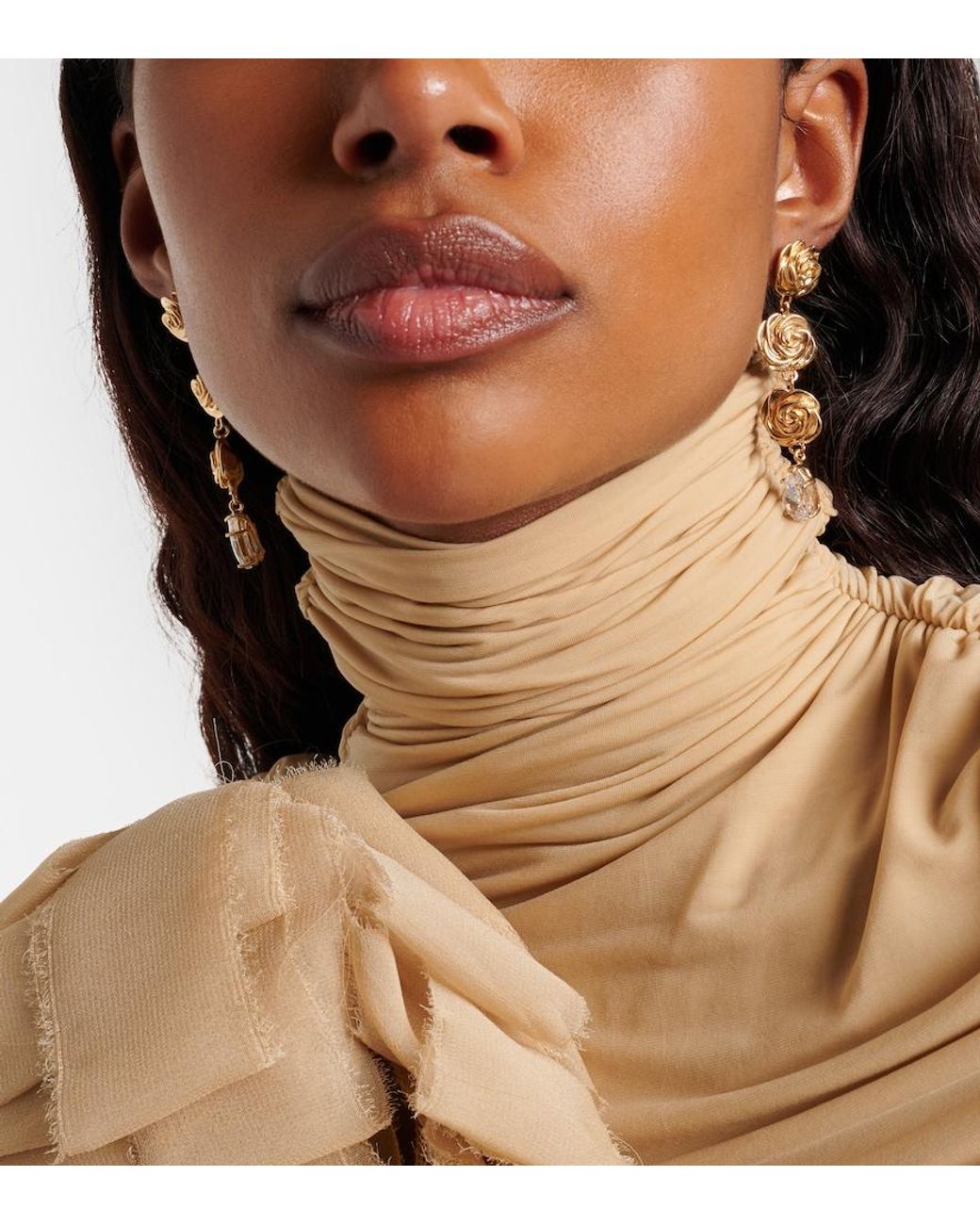Magda Butrym Metallic Crystal-Embellished-Plated Drop Earrings