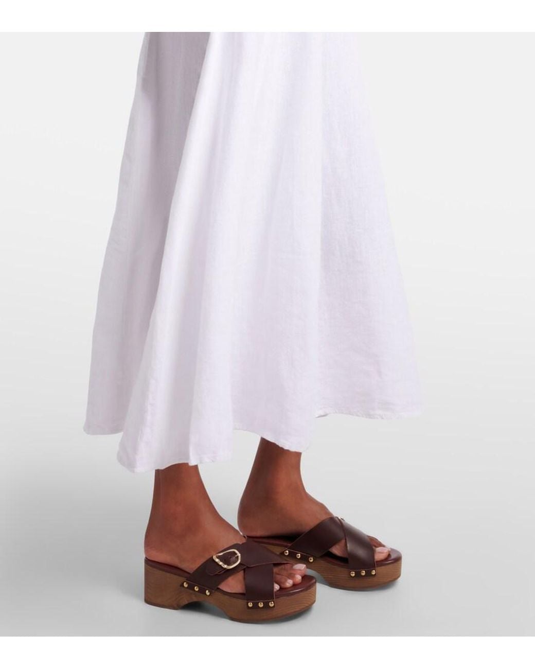 Polo Ralph Lauren White Crocheted Linen Midi Dress