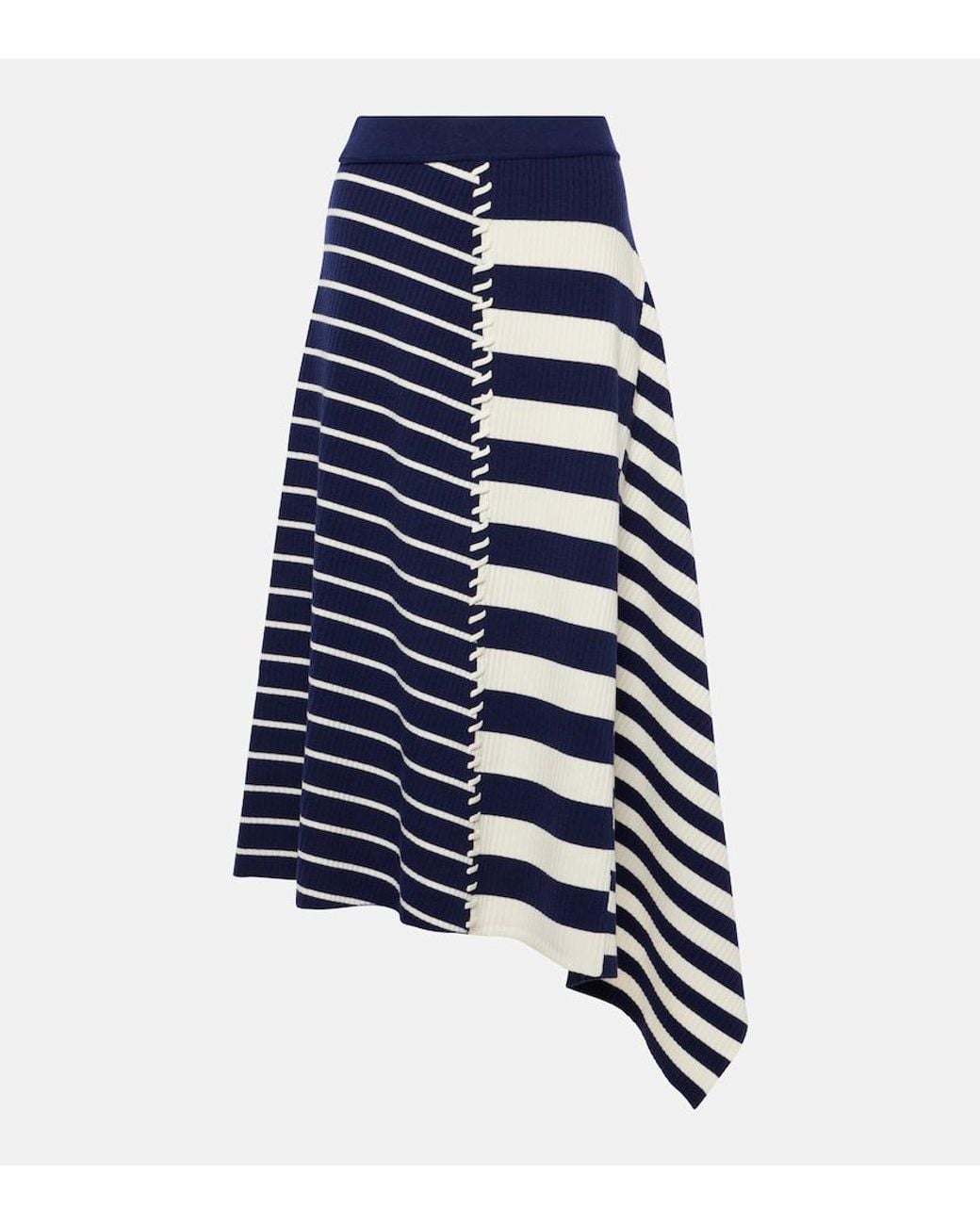 Jonathan Simkhai Blue Braylon Asymmetrical Midi Skirt