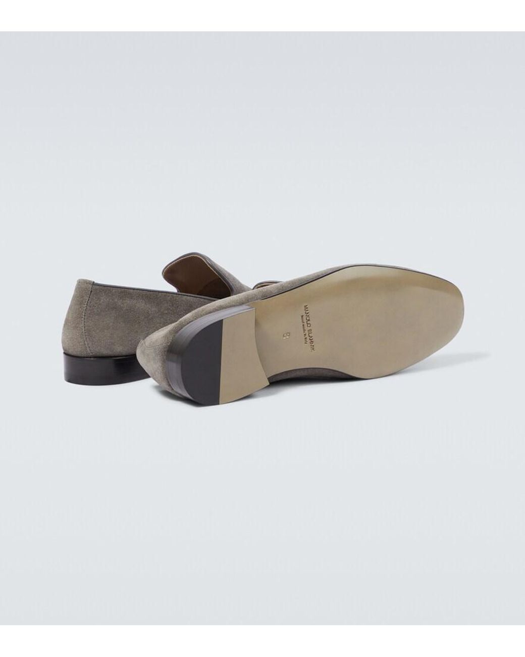 Manolo Blahnik Gray Truro Suede Loafers for men