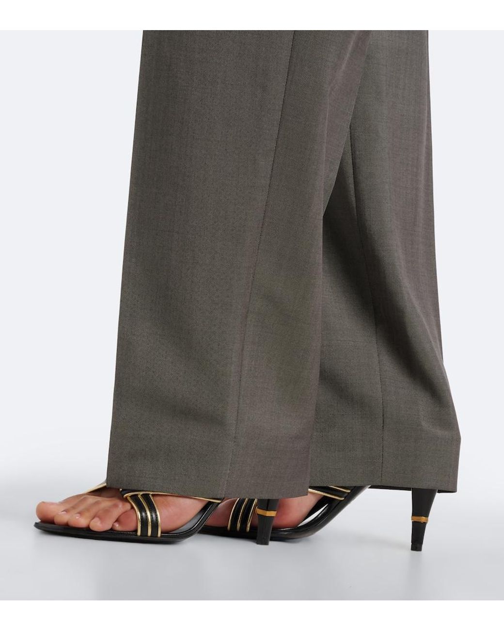 Versace Gray Wool And Mohair Straight Pants