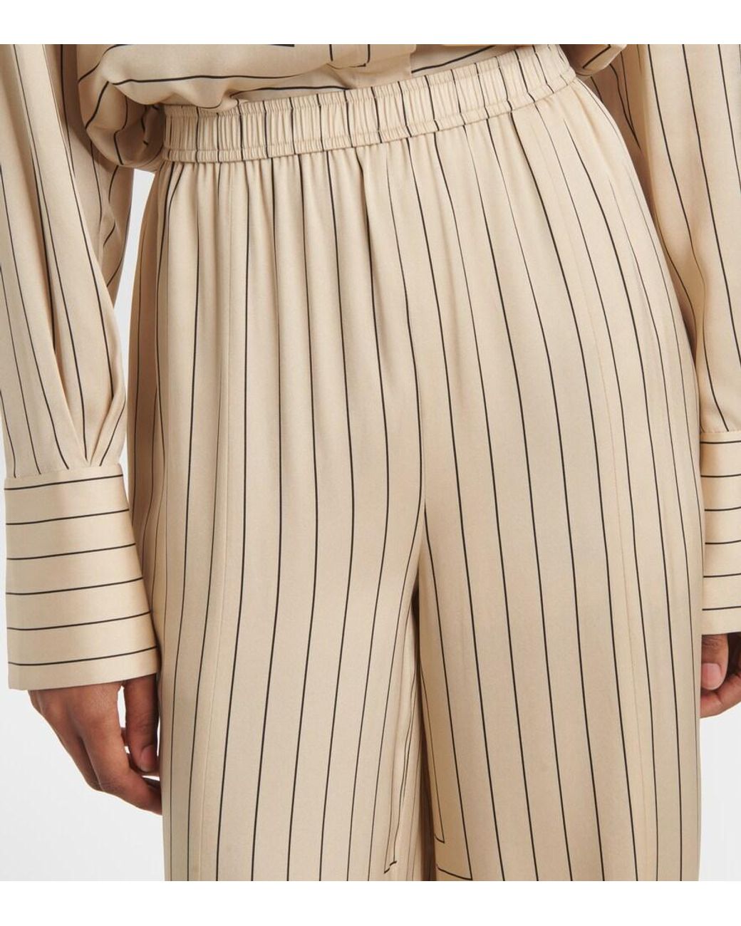 Joseph Natural Hulin Silk-Blend Wide-Leg Pants
