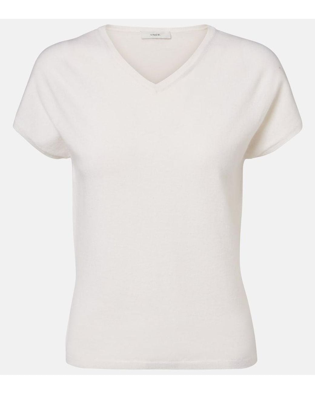 Vince White Wool And Cashmere-Blend Top