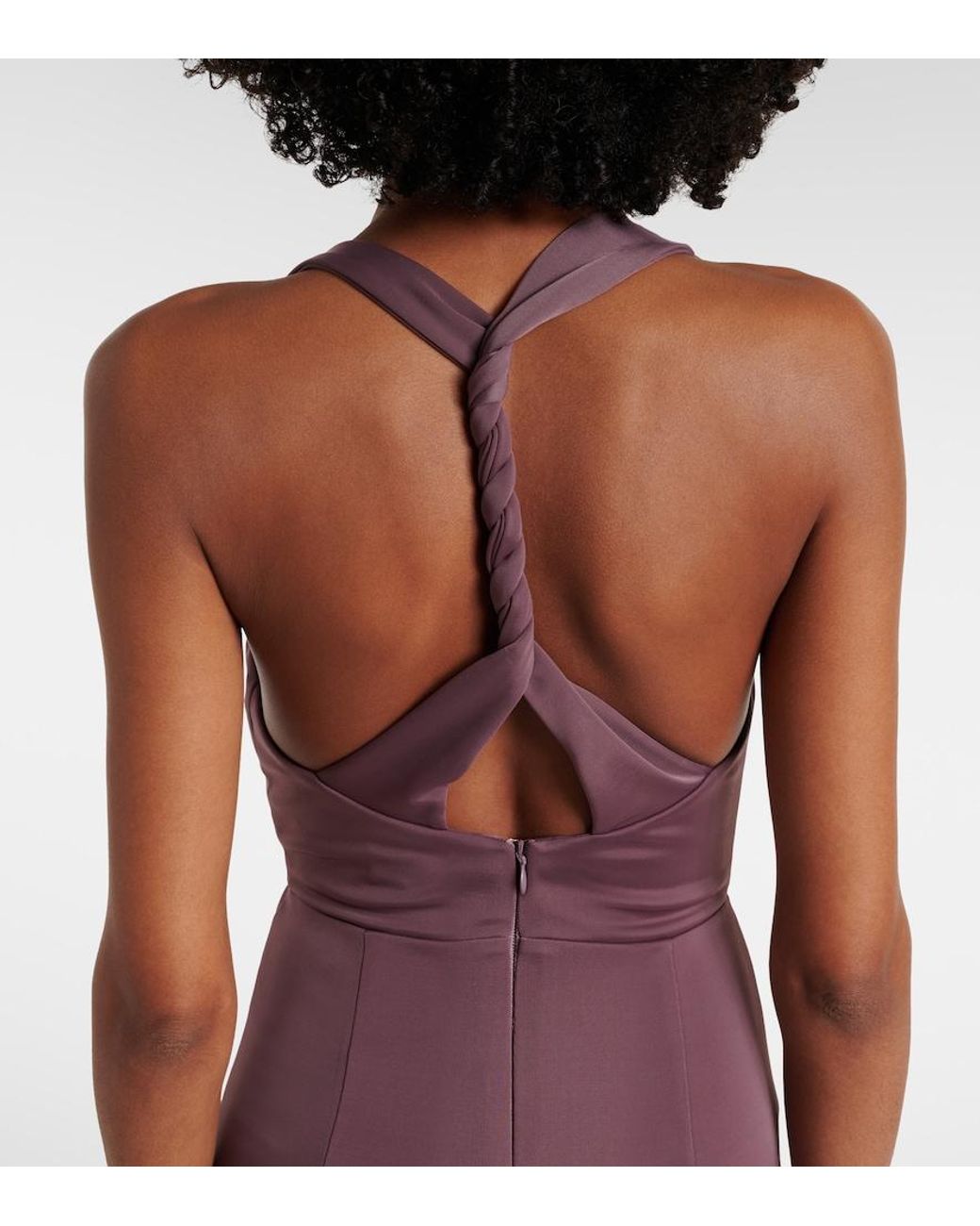 Rebecca Vallance Purple Nala Embellished Midi Dress
