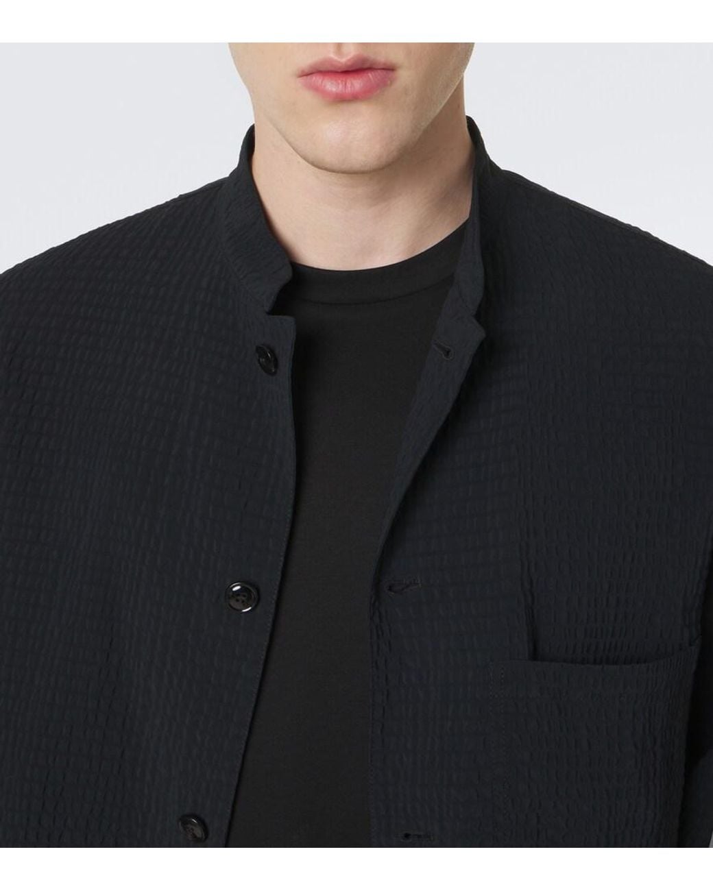 Giorgio Armani Black Cotton Jersey T-Shirt for men