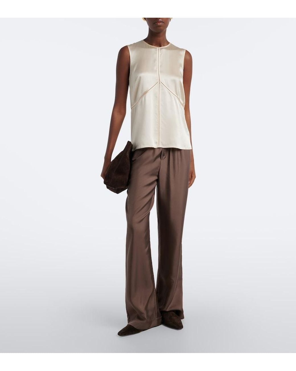 Joseph Natural Hebe Silk Satin Top