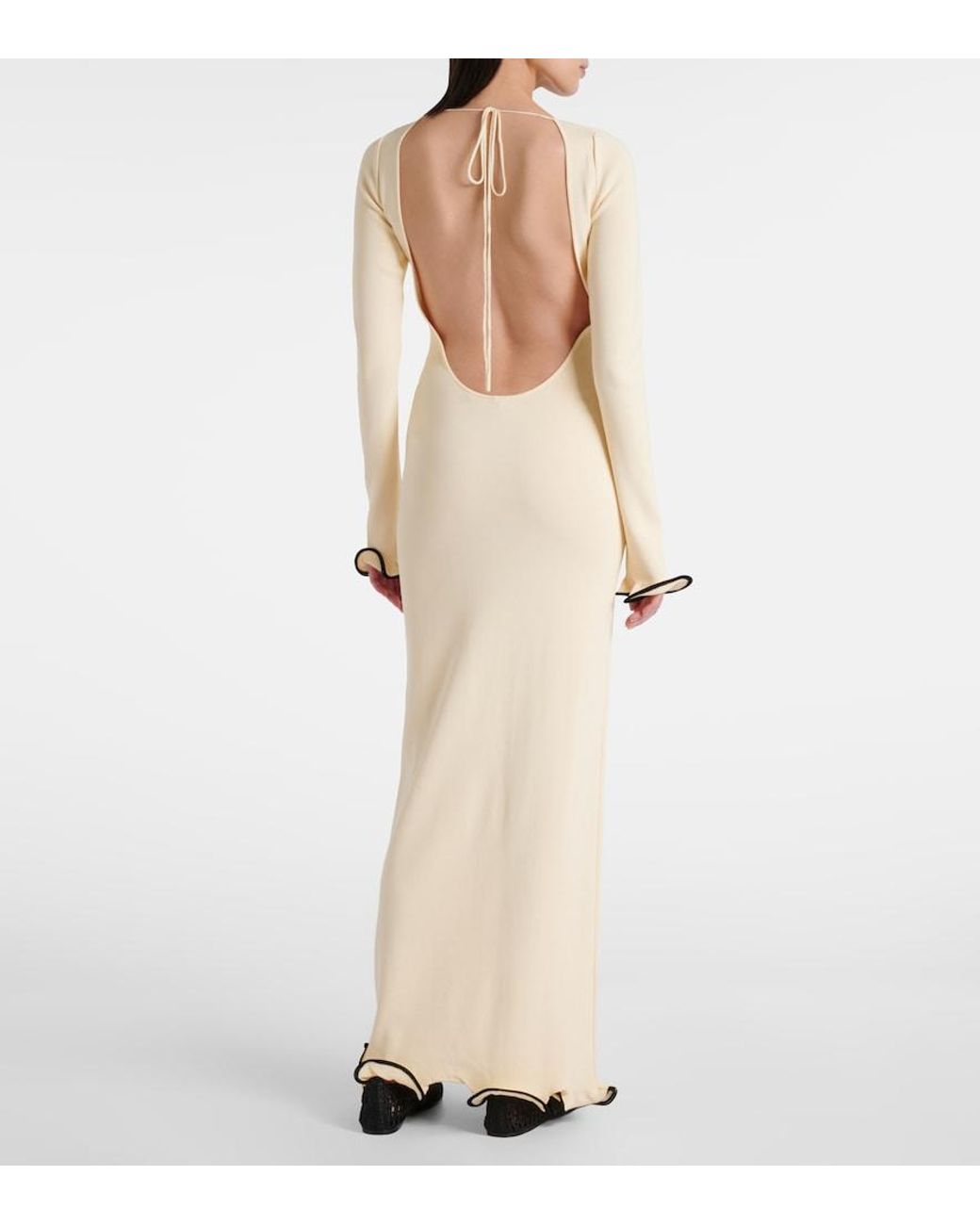 SAME Natural Maxikleid Aus Strick