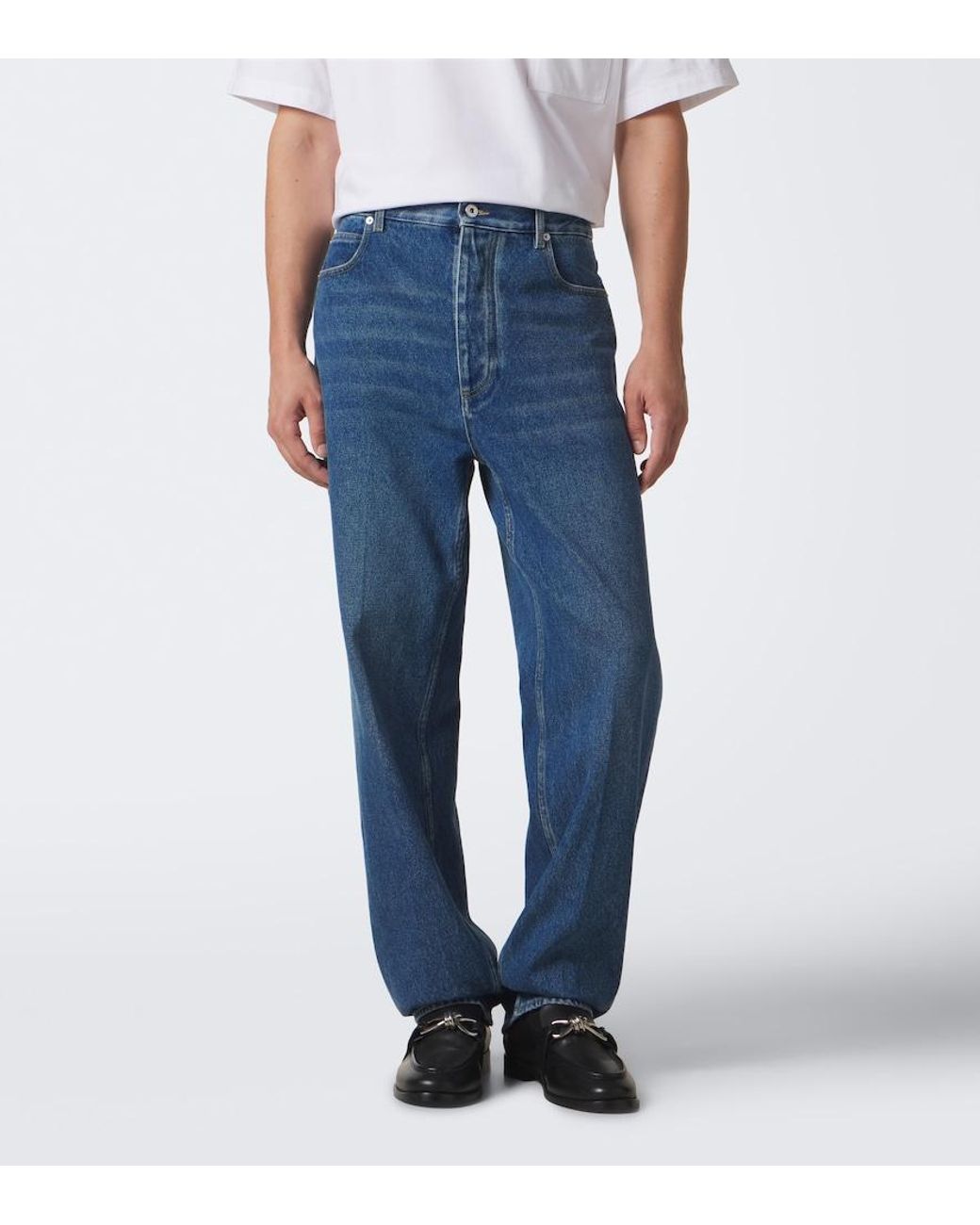 Bottega Veneta Blue Faded Straight Jeans for men