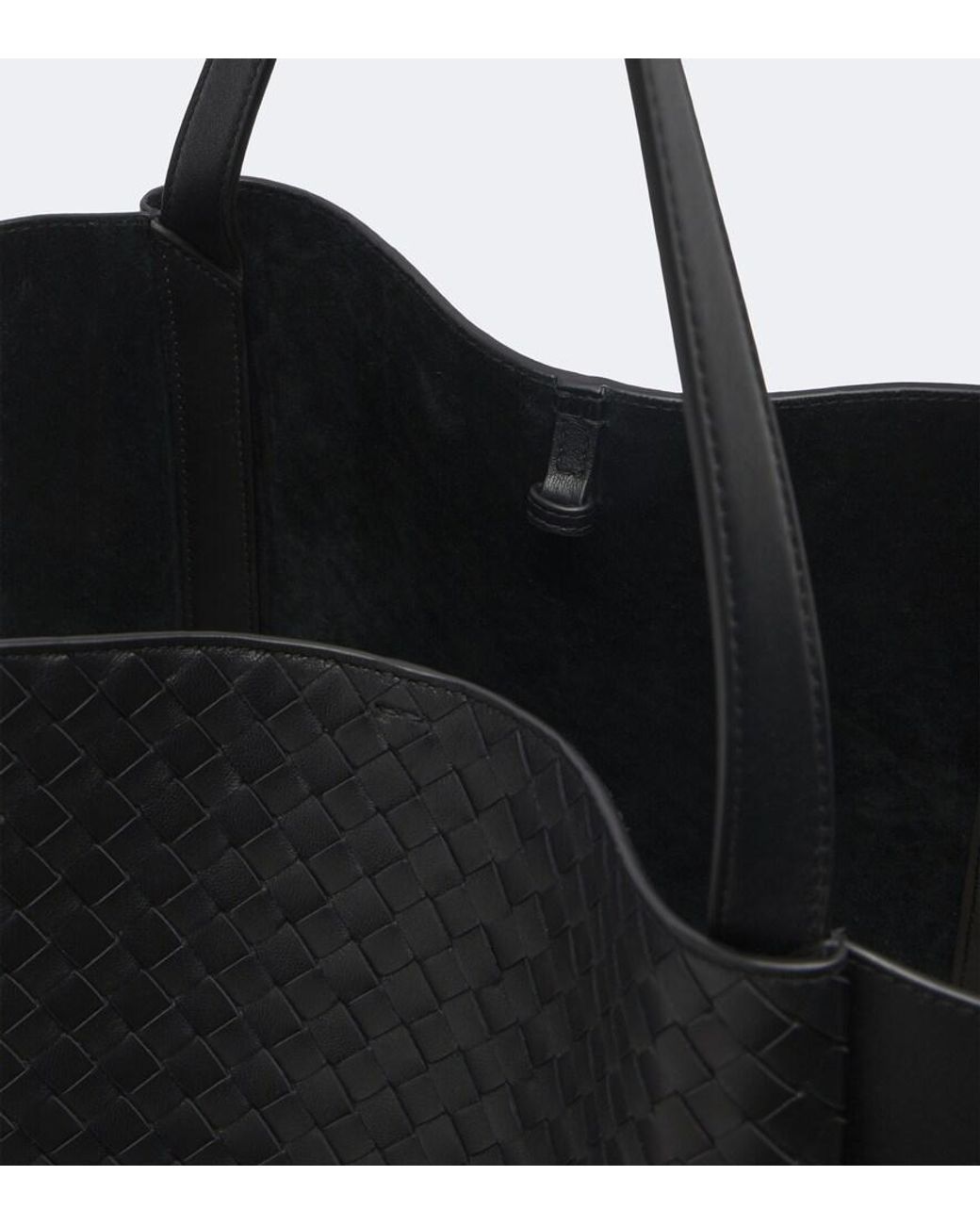 Bottega Veneta Black Corso Intrecciato Leather Tote Bag