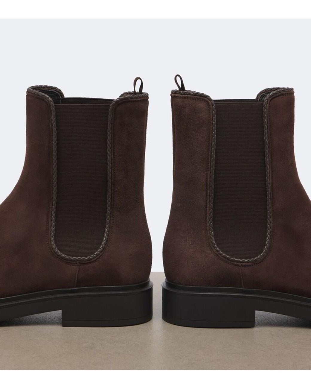 Aquazzura Brown Gaspard Suede Chelsea Boots
