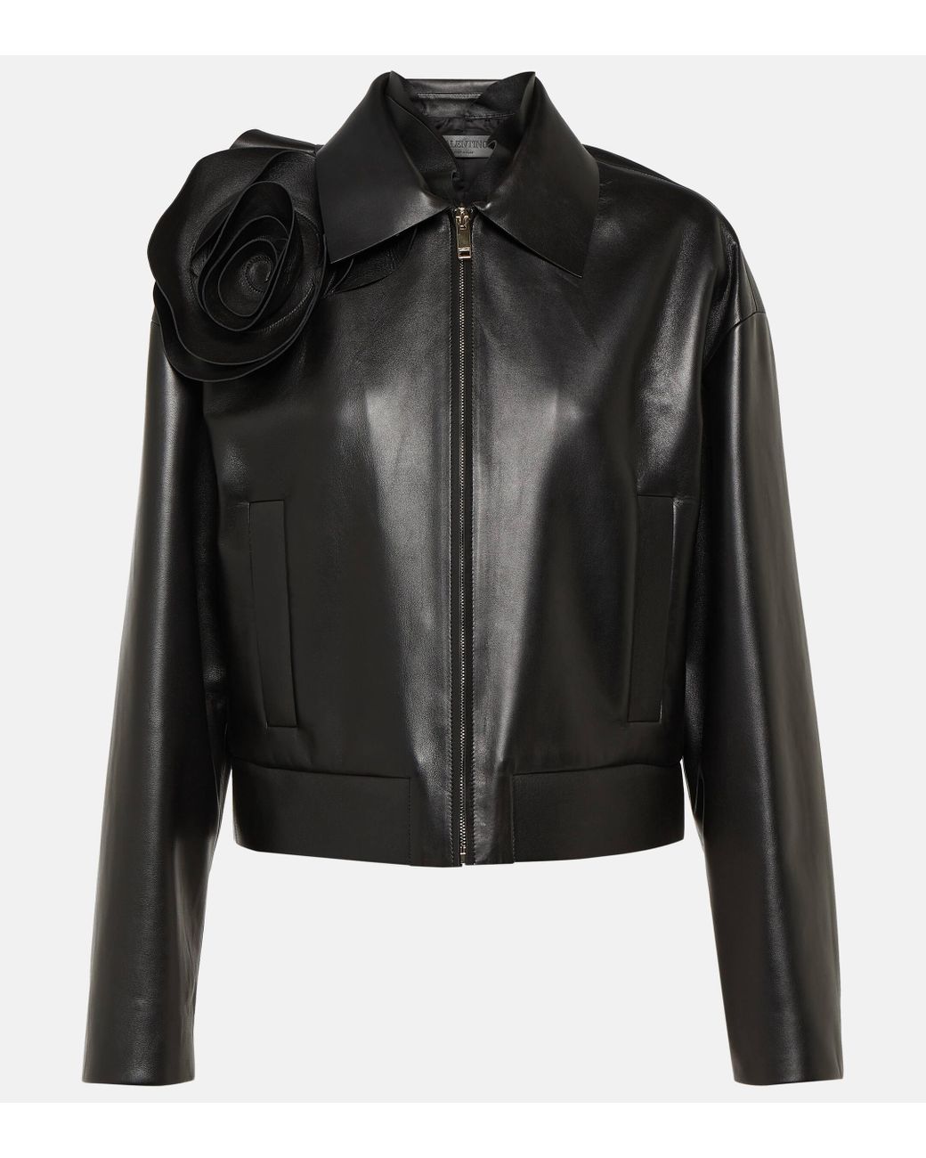 Veste Courte Valentino En Crêpe De Soie Noire à Carreaux - Taille 4 (XS/S), Occasion Très Bon état