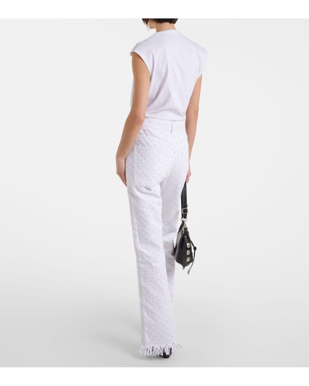 Isabel Marant White Alvira High-Rise Flared Jeans