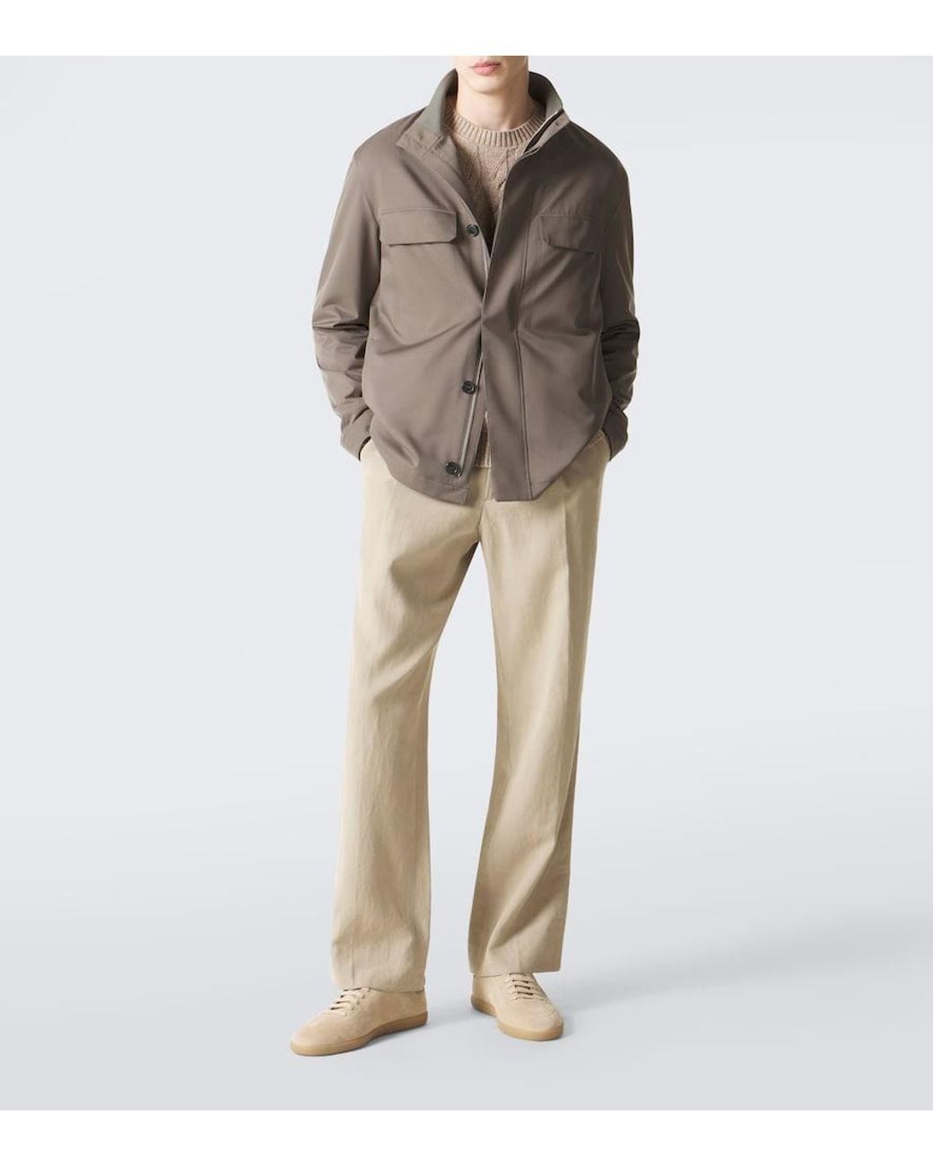 Zegna White 232 Suede Sneakers for men