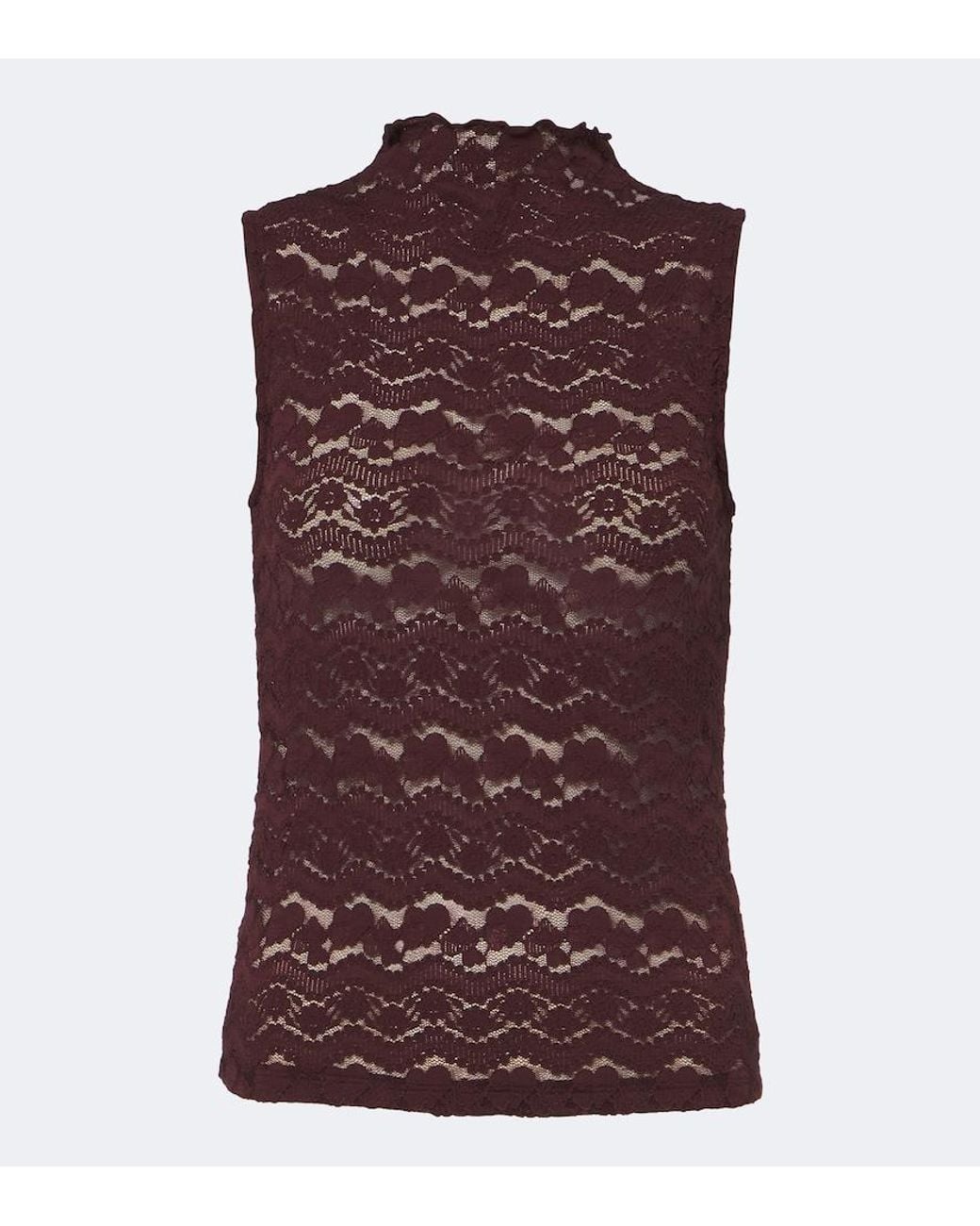 Veronica Beard Purple Alora Lace Jersey Top