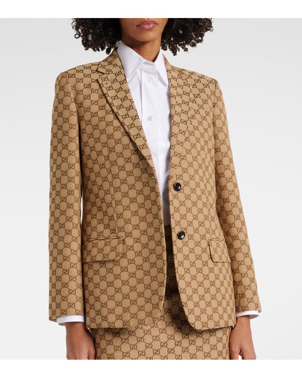 Gucci Brown Gg Canvas Blazer