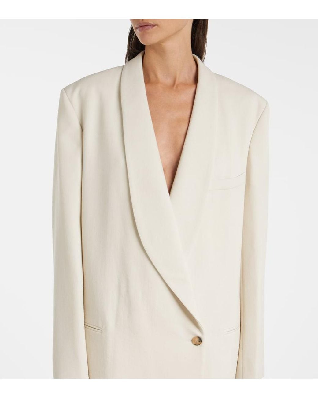 Calvin Klein Natural Evelyn Double-Breasted Wool Coat