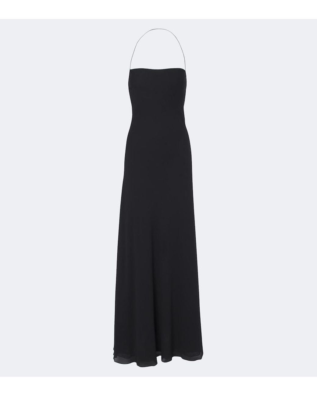 The Row Black Javier Silk Georgette Gown