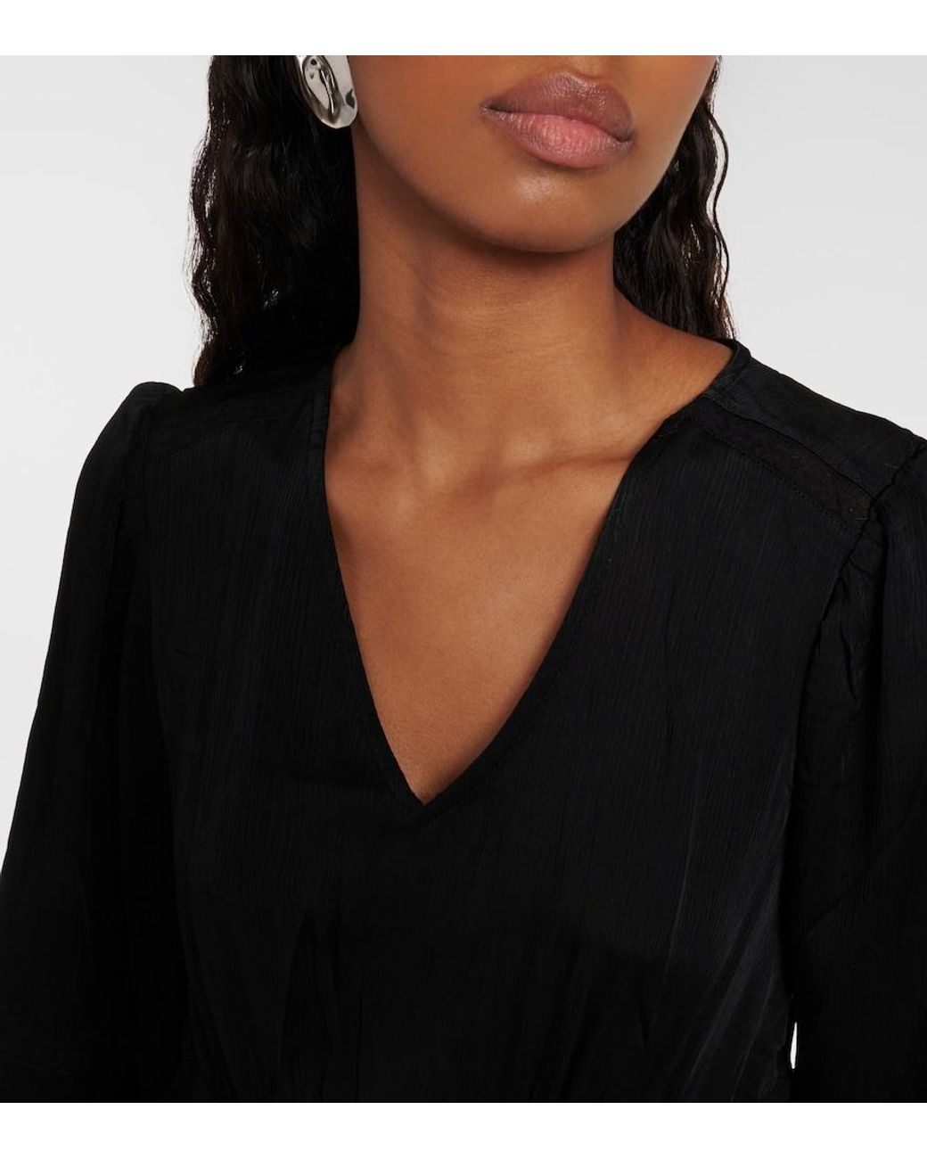 Velvet Black Bethel Lace-Trimmed Minidress