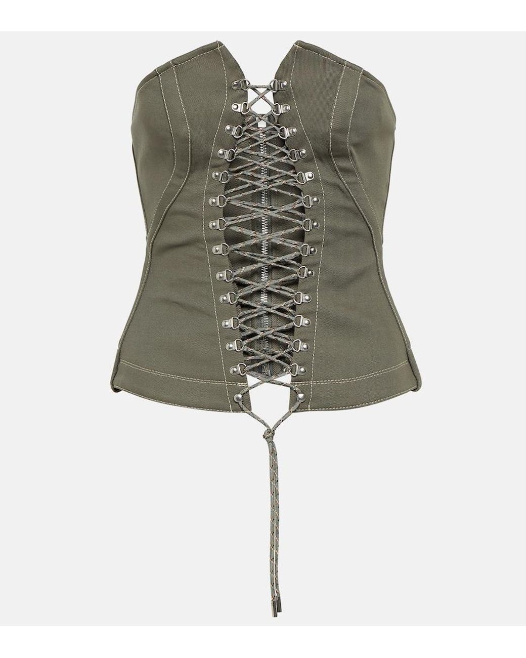 Dion Lee Green Corset Cotton Top