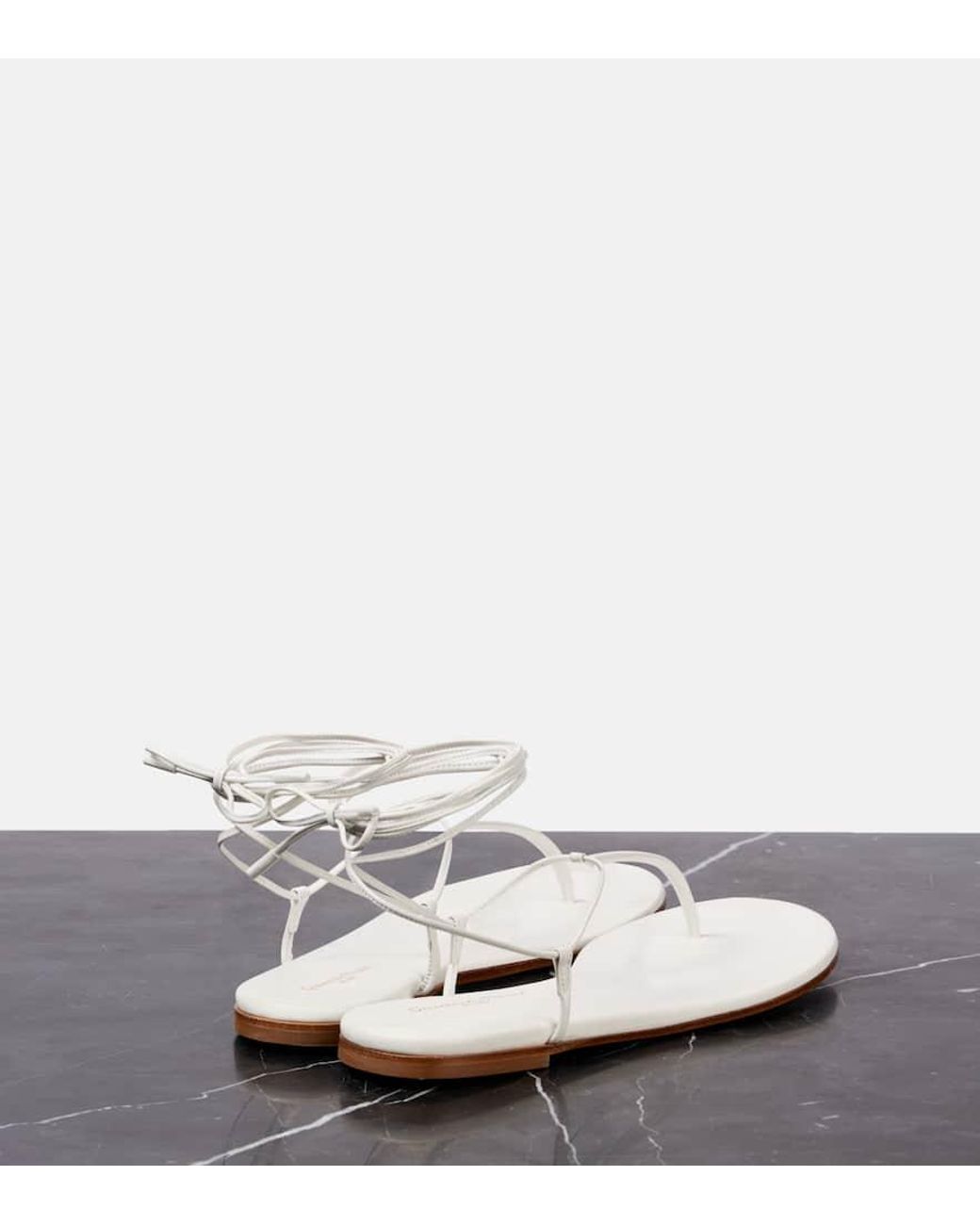 Gianvito Rossi White Sandalen Gwyneth Aus Leder