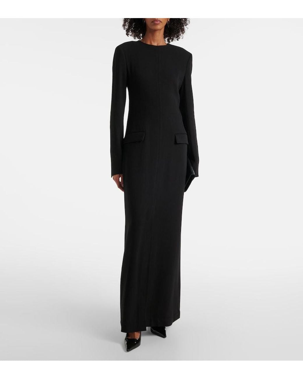 Totême Black Crepe Maxi Dress
