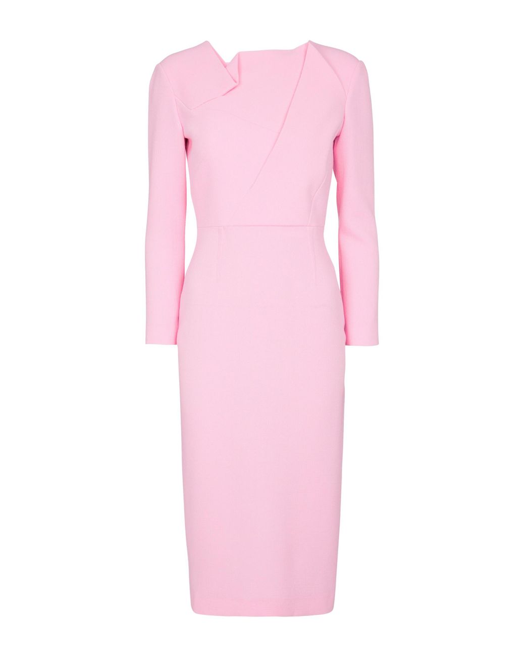 Roland Mouret Norsey Wool Midi Dress in Pink | Lyst