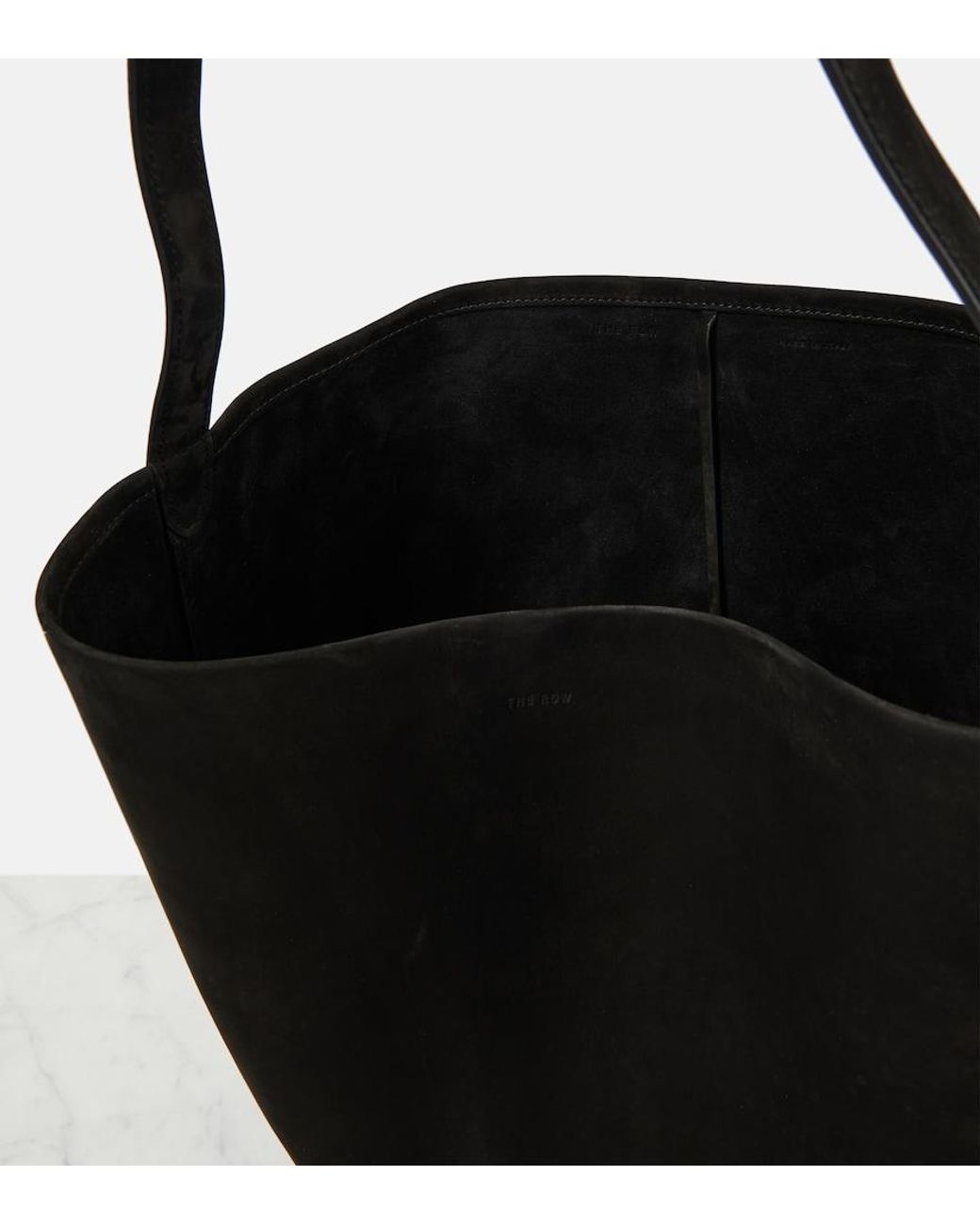 The Row Black Tote Bag N/S Park Large Aus Leder