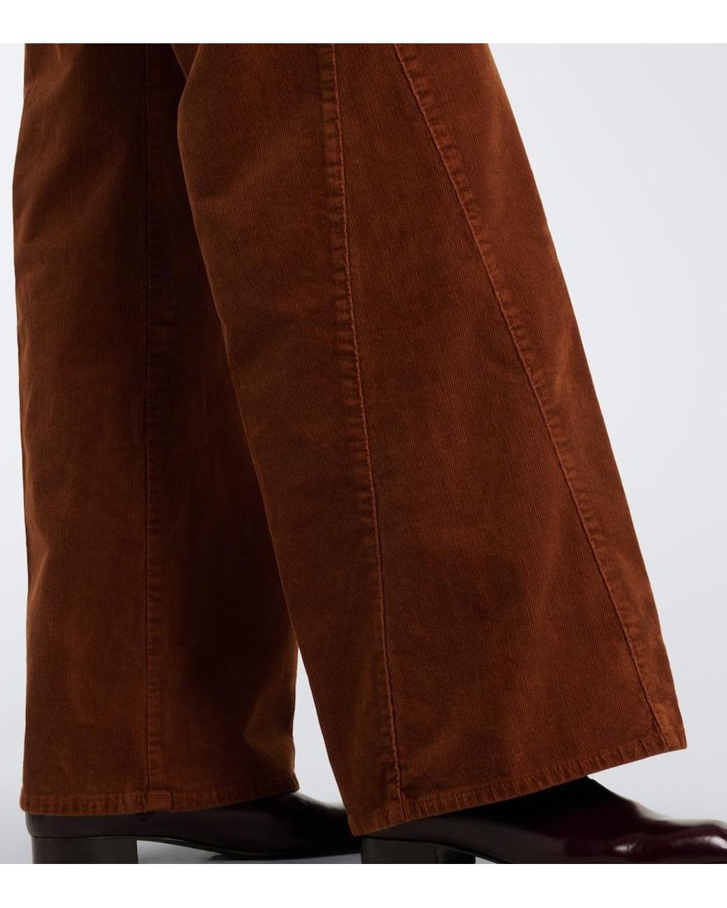 7 For All Mankind Brown Lotta Cotton-Blend Corduroy Wide-Leg Pants