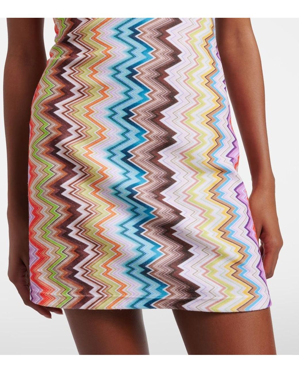 Missoni Blue Zigzag Open-Back Minidress
