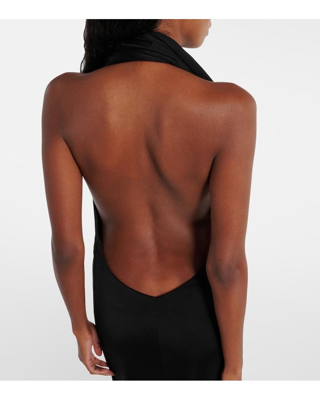 Khaite Black Roza Draped Jersey Gown