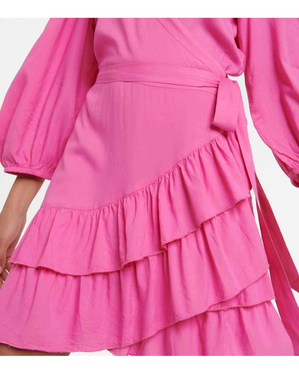 Melissa Odabash Pink Tabitha Cotton Wrap Minidress