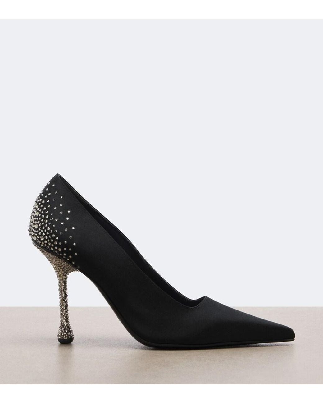 Jimmy Choo Black Ixia Crystal-Embellished Satin Pumps