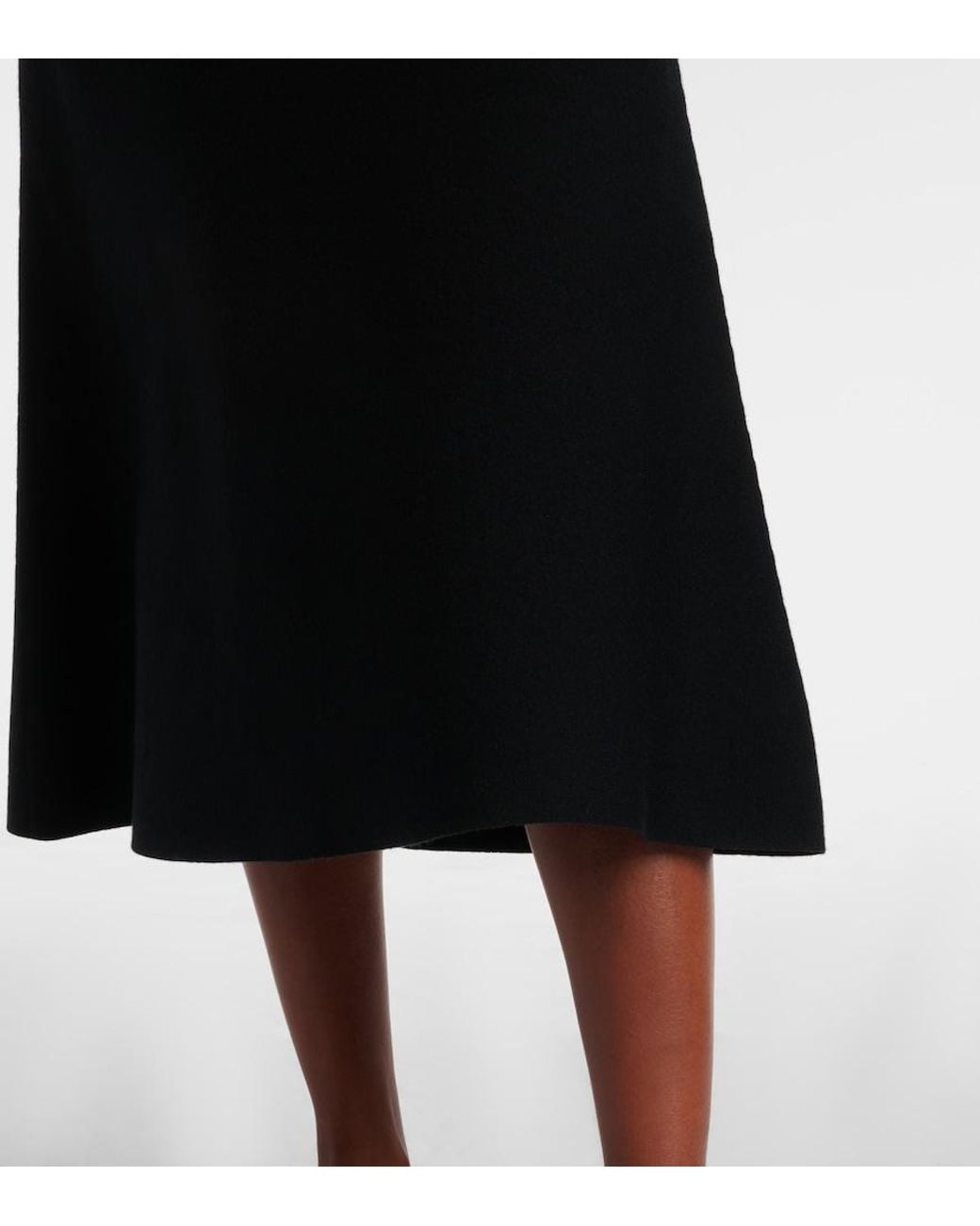 Dorothee Schumacher Black Sharp Ambition Wool-Blend Midi Skirt