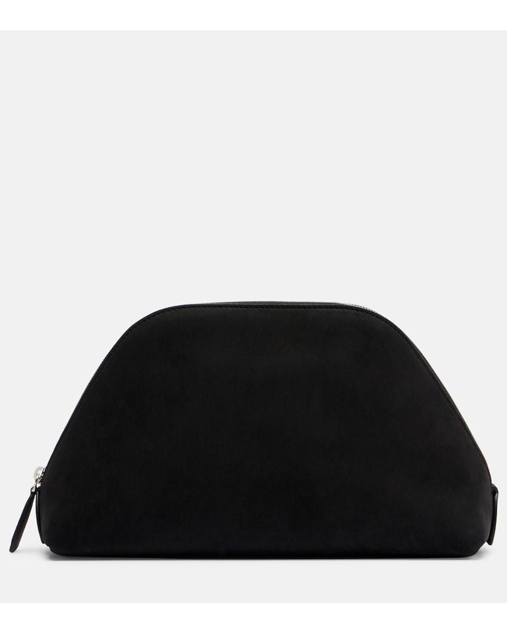 The Row Black Devon Suede Clutch