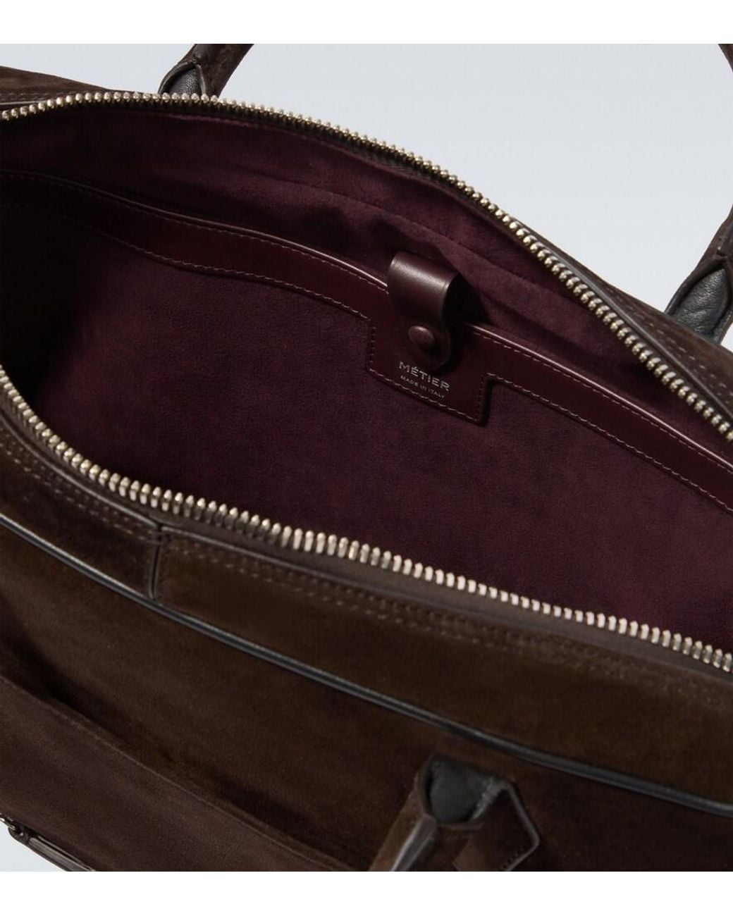 Metier Black Closer Slim Suede Briefcase for men