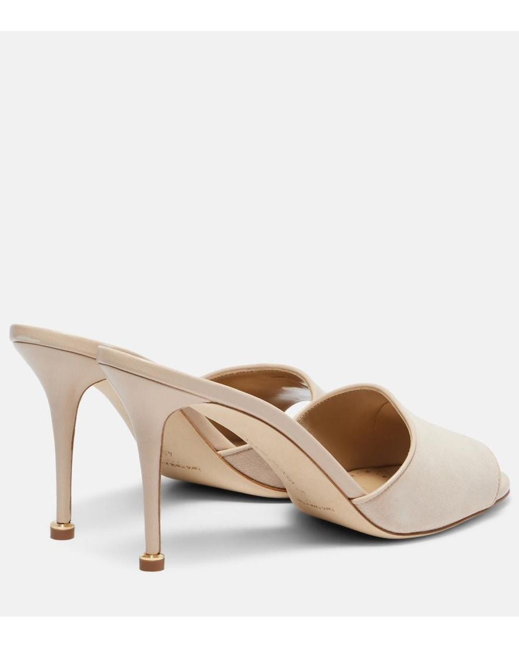 Manolo Blahnik Natural Larache 90 Suede Mules