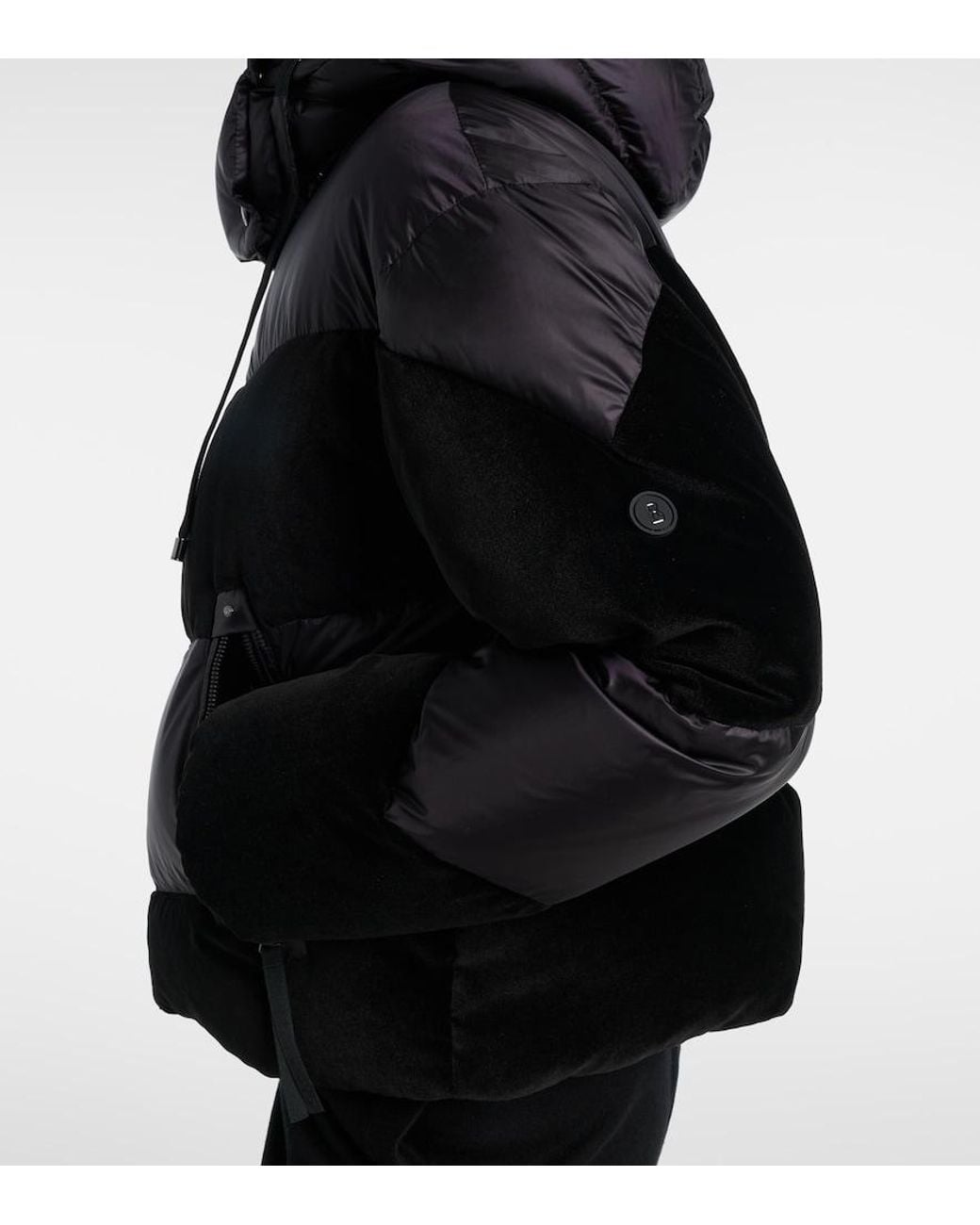 Bogner Black Cathy Velvet-Trimmed Down Jacket