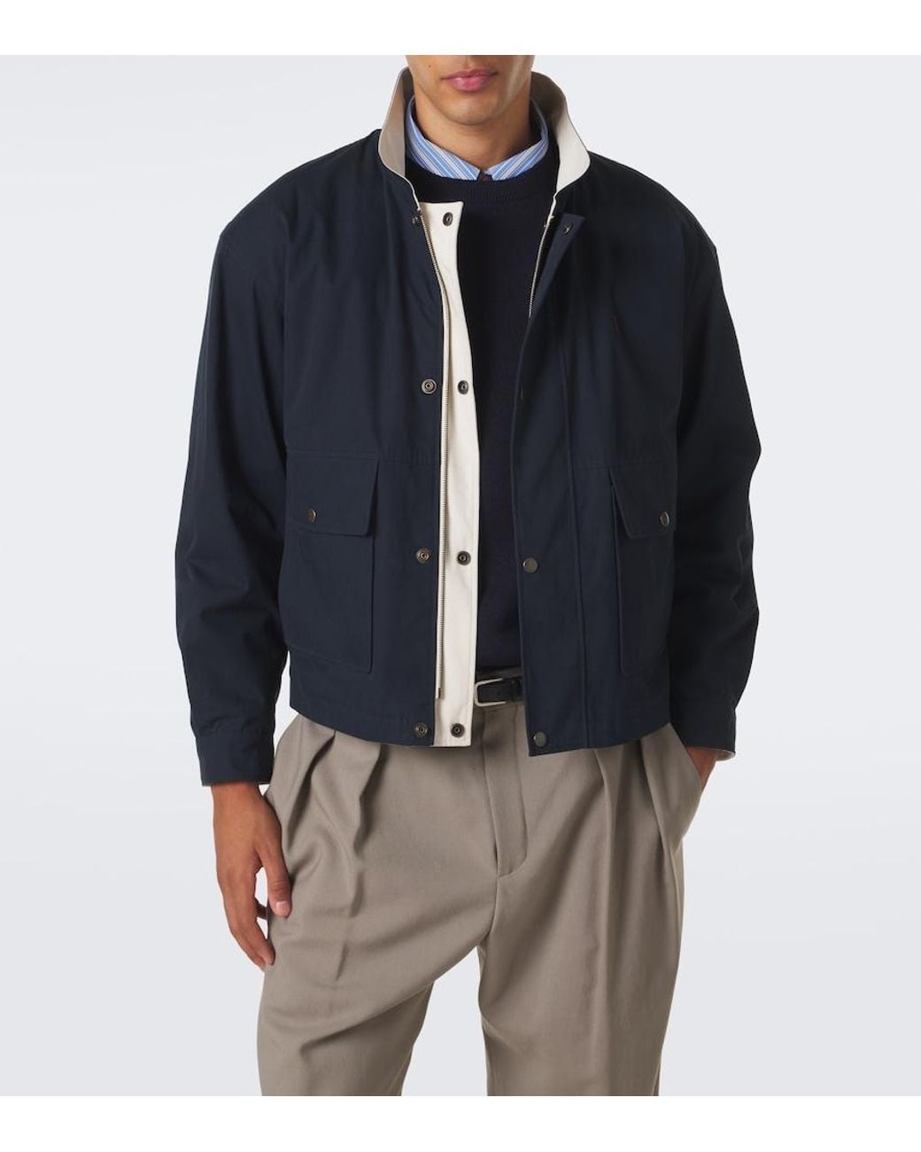 Saint Laurent Blue Reversible Cotton Jacket for men