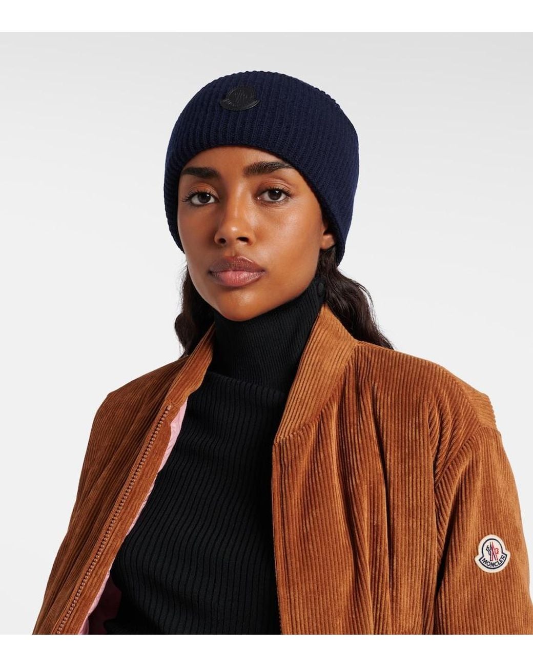 Moncler Blue Wool And Cashmere Beanie