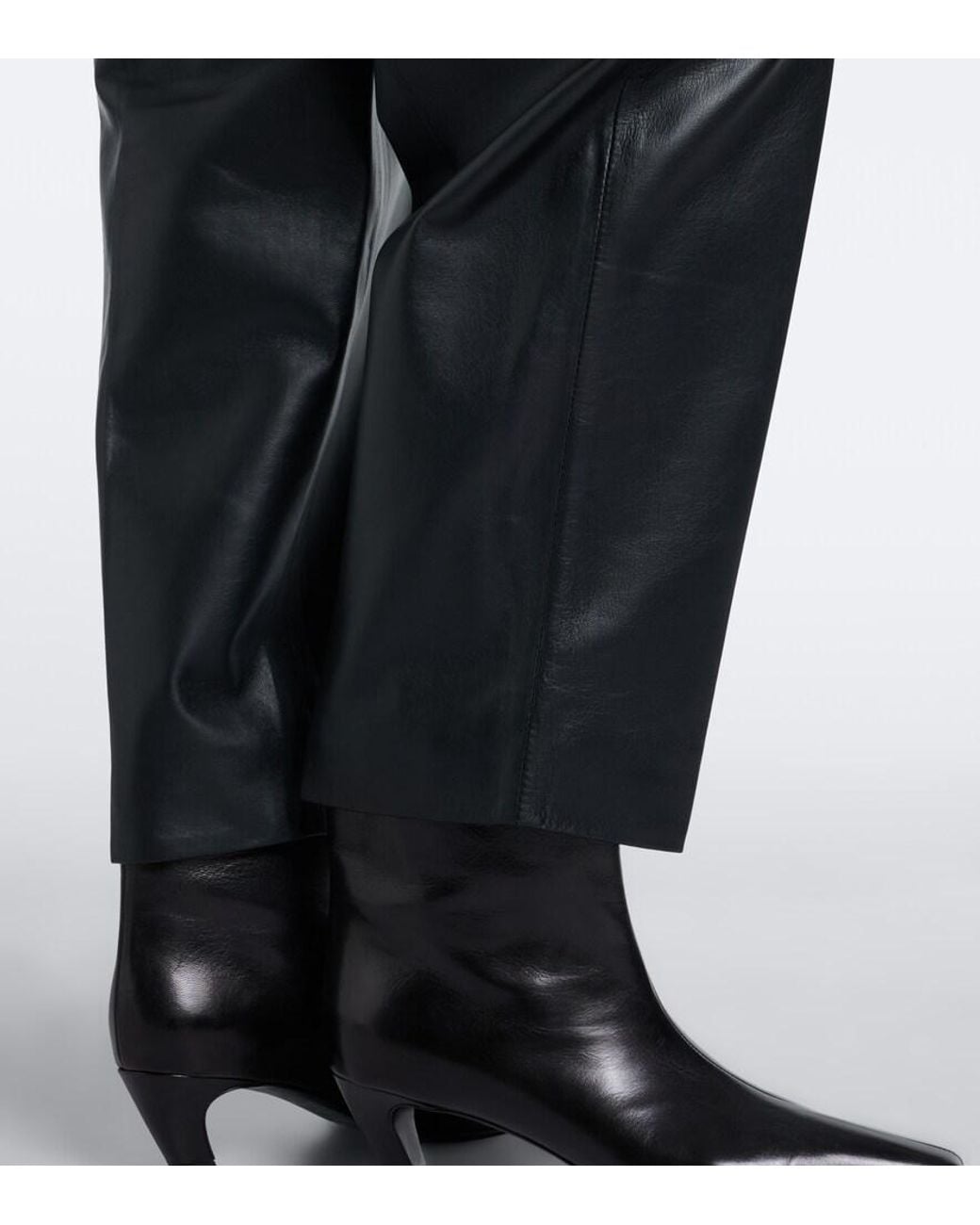 Altuzarra Black Bix Leather Tapered Pants