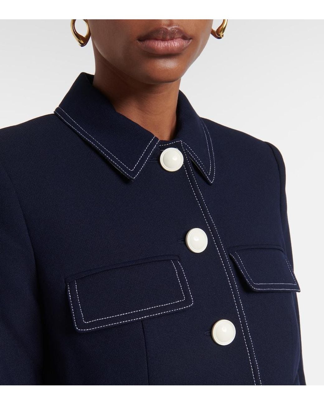 Veronica Beard Blue Constantine Cropped Jacket